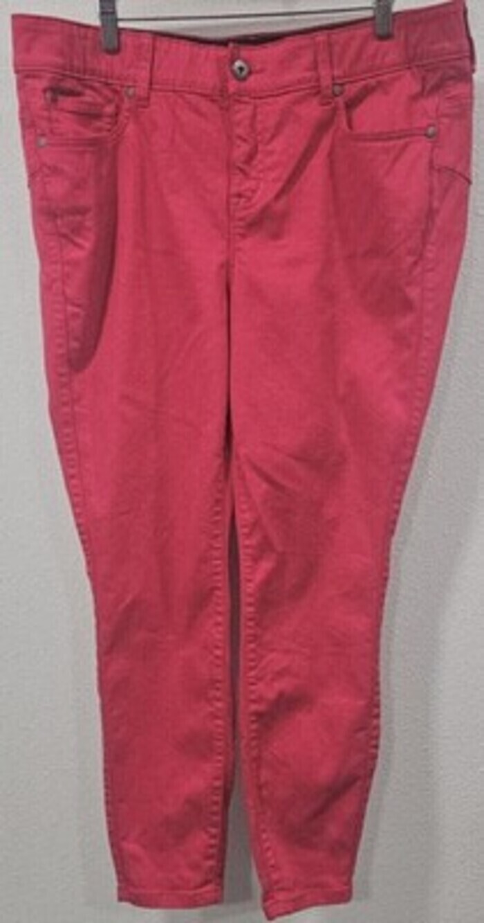 Torrid Women's Bomb Shell Skinny Super Soft Viva Magenta Stretch Jeans Sz 16S